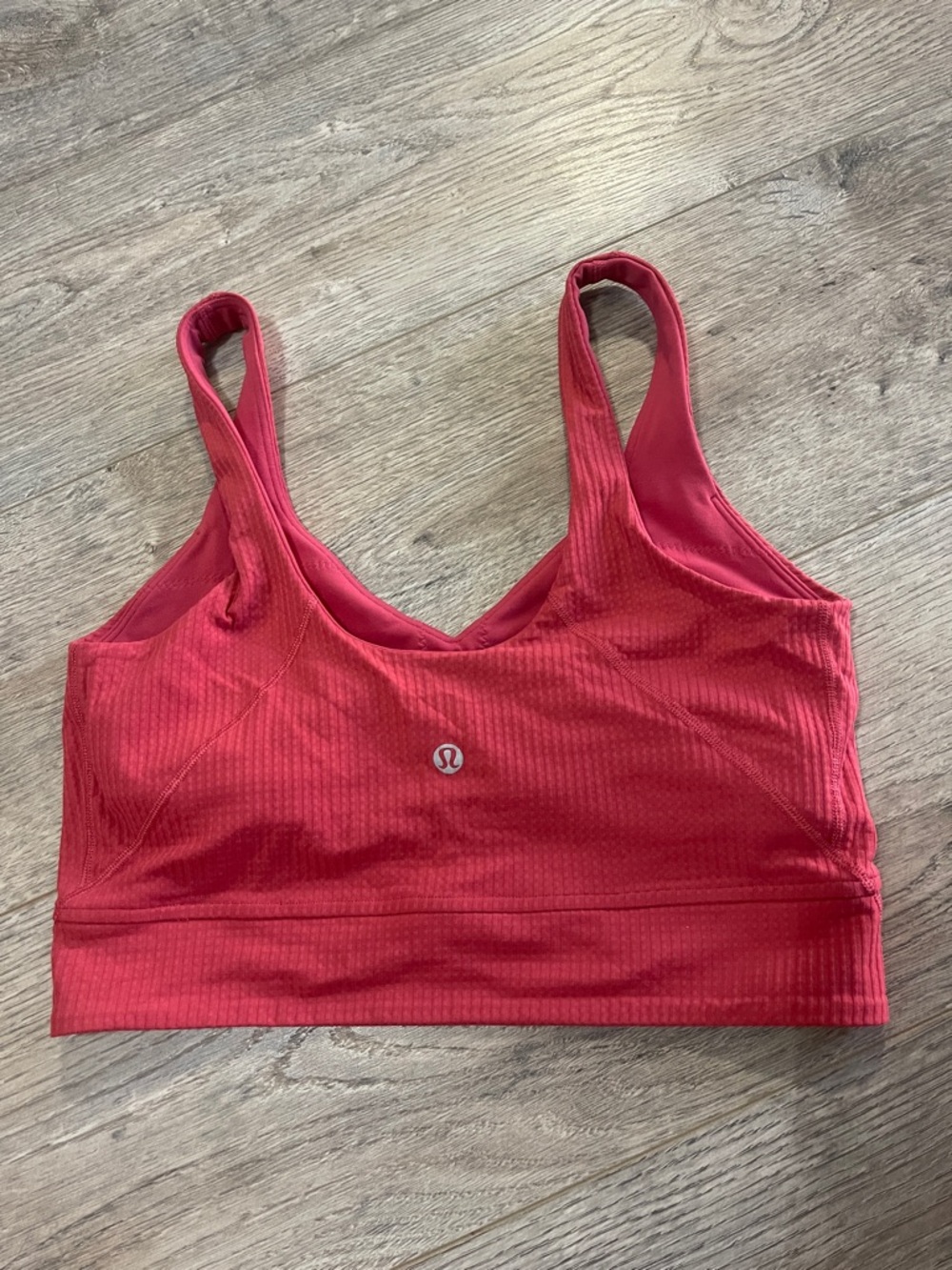 lululemon athletica Red Ribbed Scoop Sports Bra